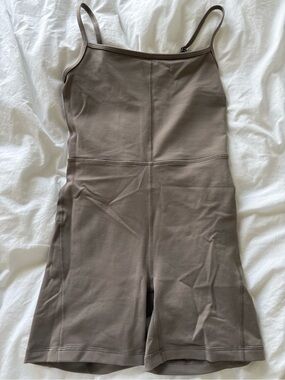 Aritzia Divinity Taupe 5” Romper